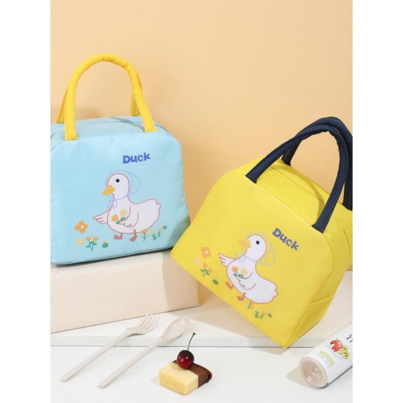 ランチバッグ 小さめ あひる模様の保冷ランチバッグ
