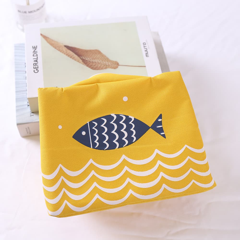 魚柄可愛い弁当袋 保温ランチバッグ 手提げ 小さめ