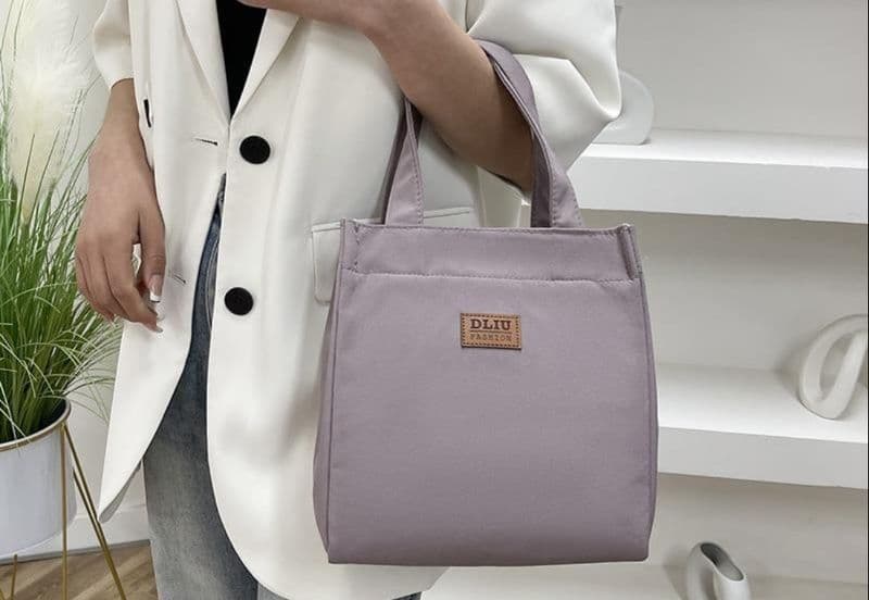 ランチバッグ 大きめ シンプル布製ミニトート 保冷ランチバッグ
