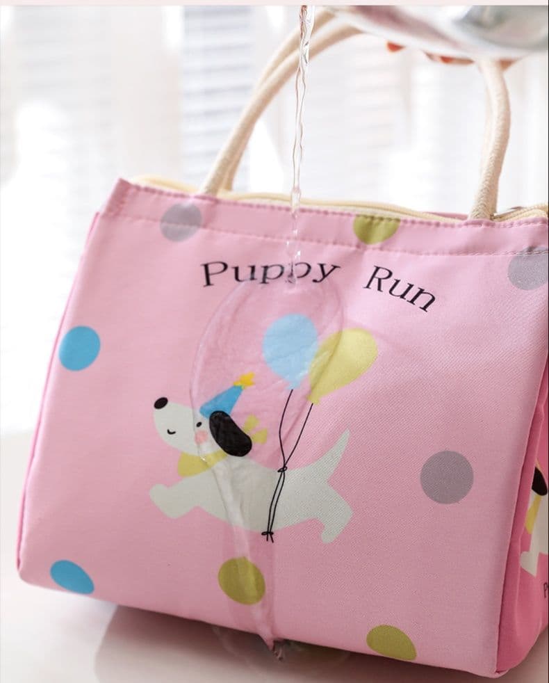 ランチバッグ 大きめ かわいい子犬柄 保冷保温ランチバッグ