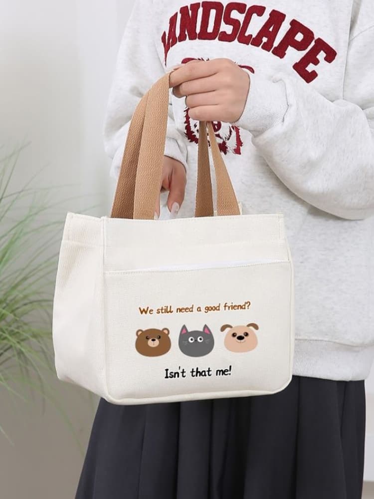 ランチバッグ 小さめ 動物仲間トートバッグ