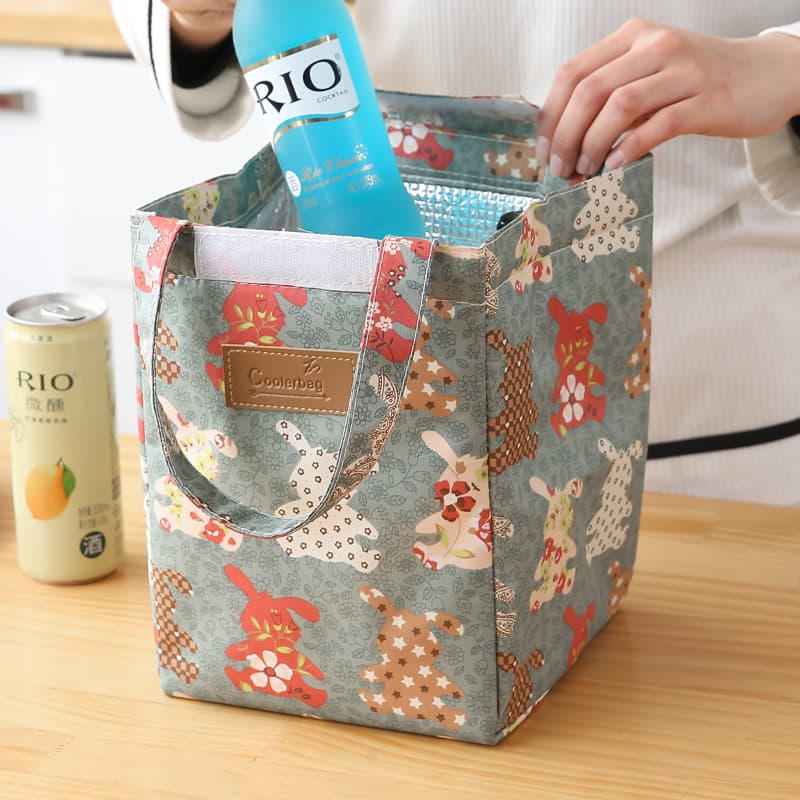 ランチバッグ 小さめ うさぎ柄保冷ランチバッグ