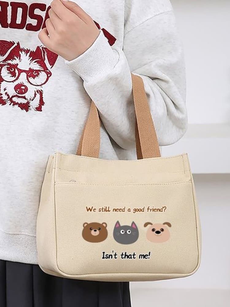 ランチバッグ 小さめ 動物仲間トートバッグ