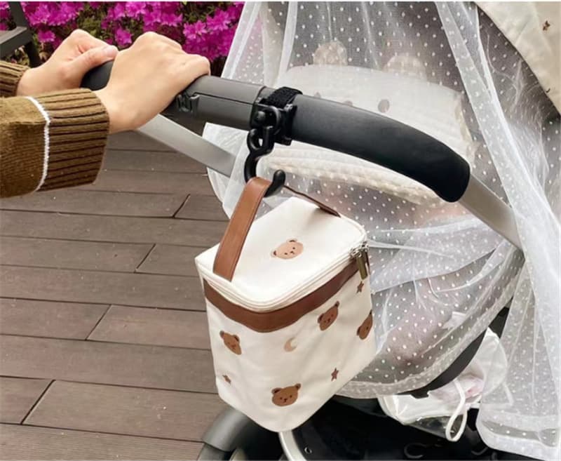 可愛いくま柄お弁当袋 保温保冷ランチバッグ